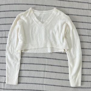 Varsity cropped soft sweater
